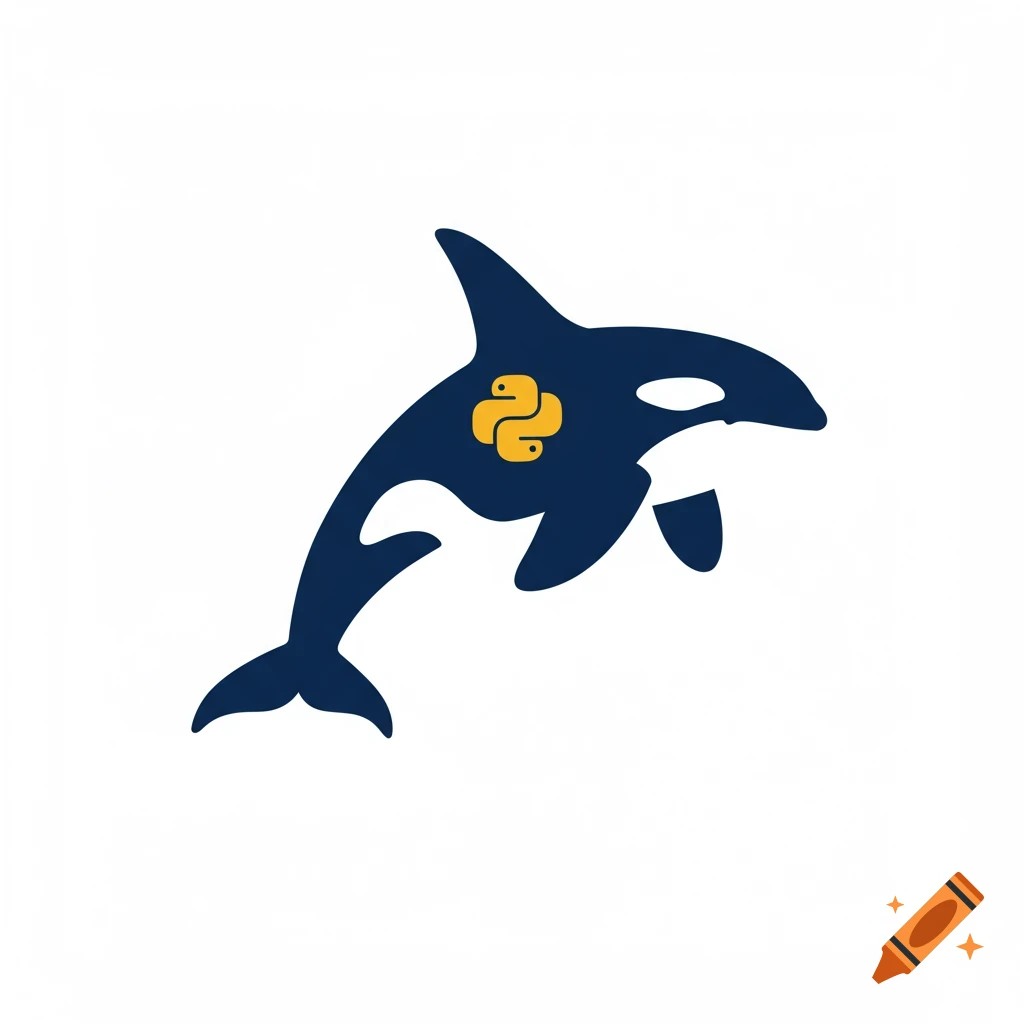 Orca programming Python logo on Craiyon