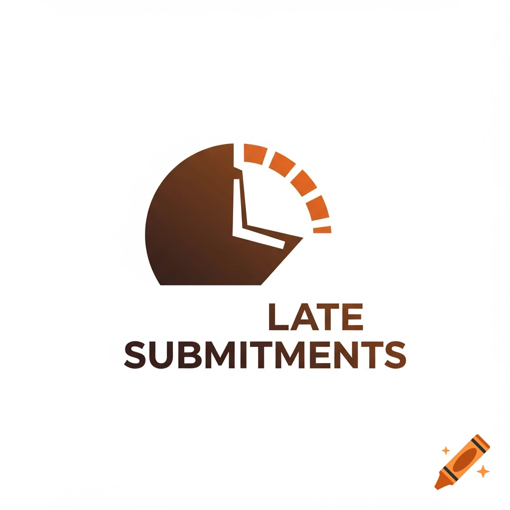Logo with a clock symbol and the text LATE SUBMITMENTS