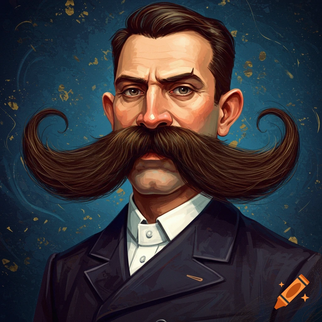 Man with huge mustache
