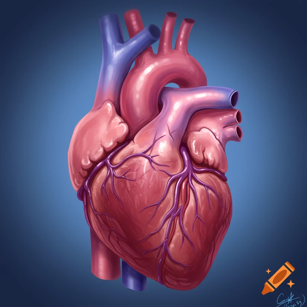 Anatomy of a human heart, illustration