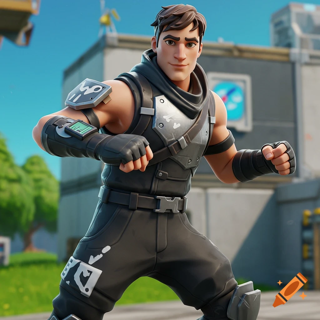 Johnsey from Fortnite character posing in game style.
