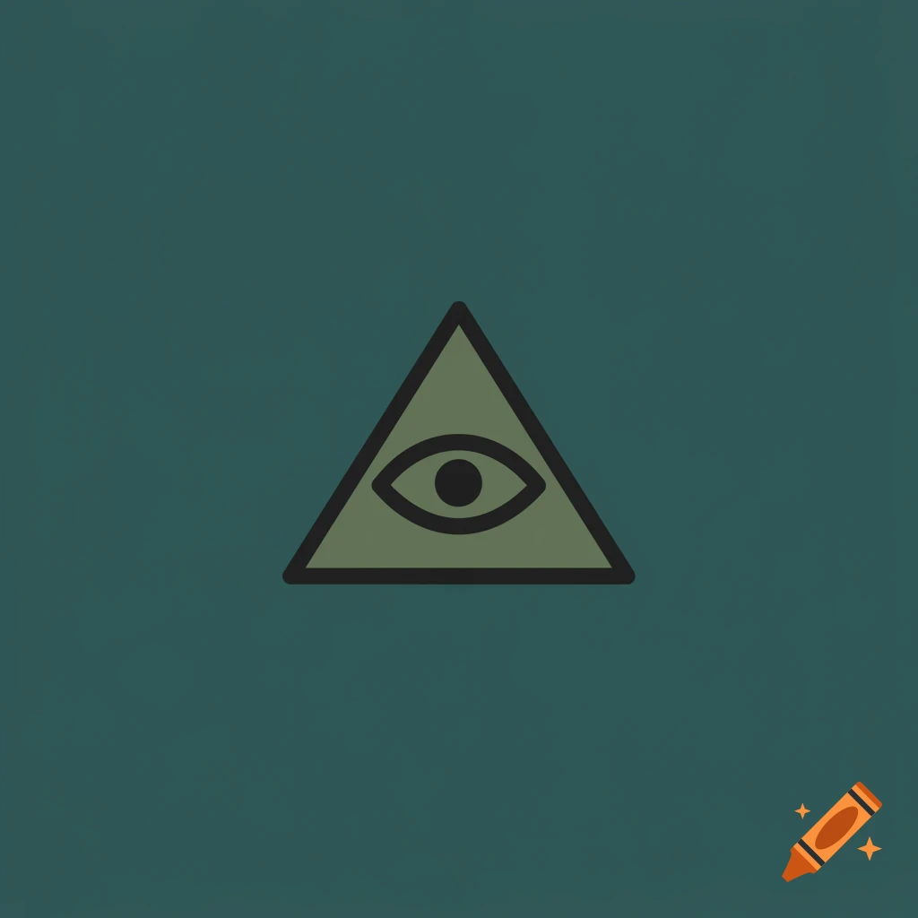 Logo of a green triangle containing an eye on a dark background.
