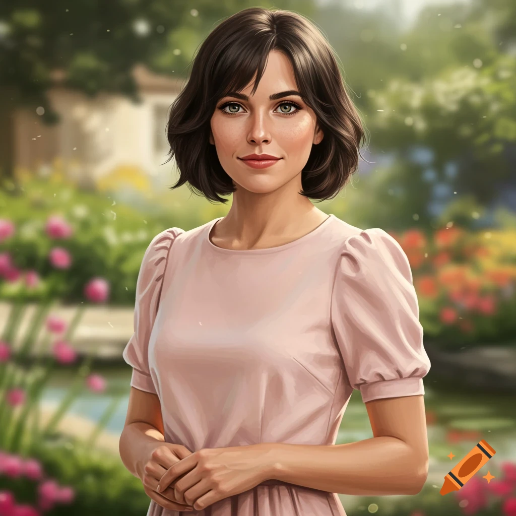 Portrait of a woman in a garden