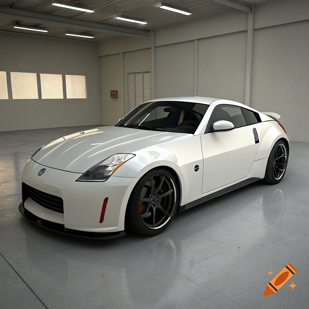 Heavily modified, rusted Nissan 350z with armor plates and a roof ...