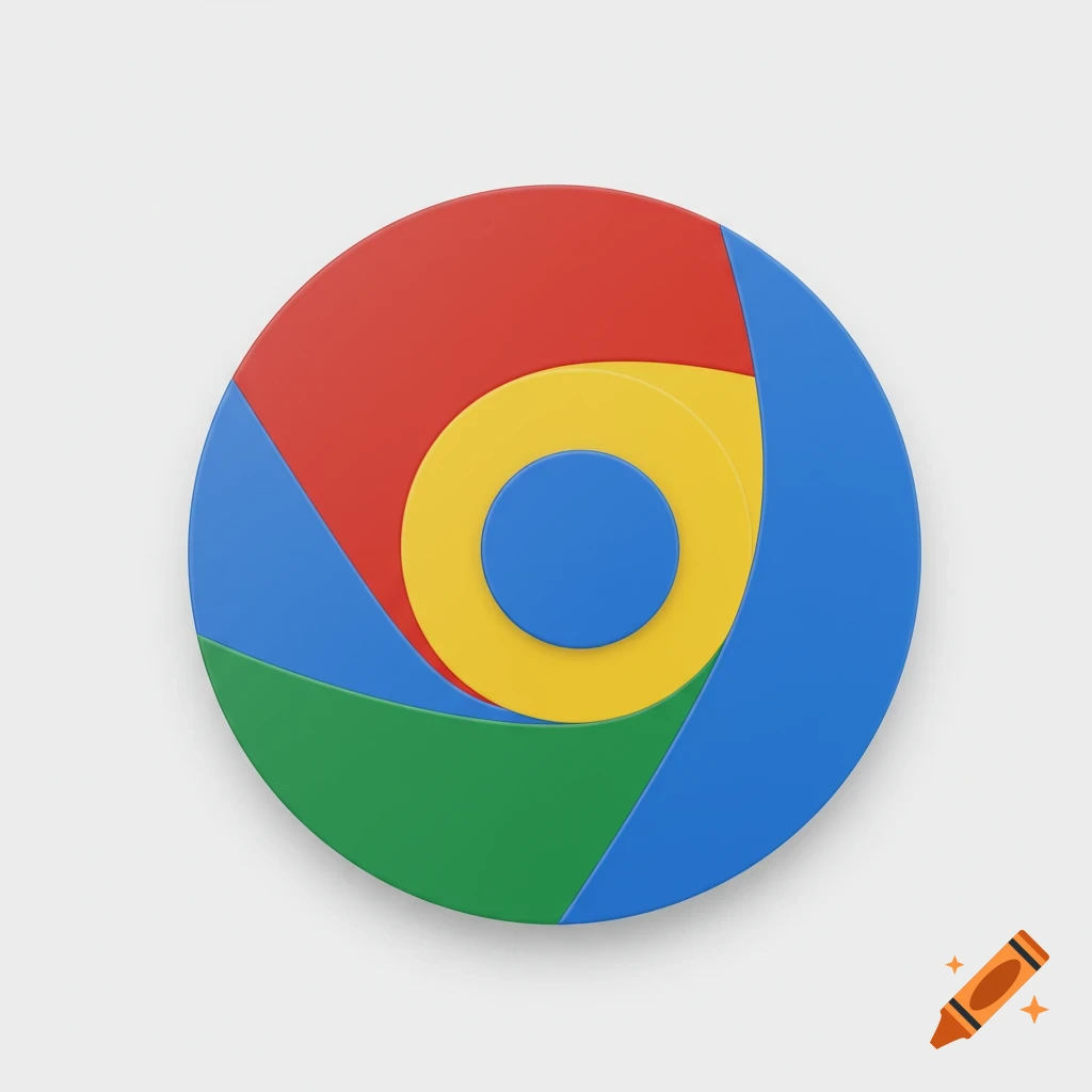 Variation of the Google Chrome logo with altered colors.