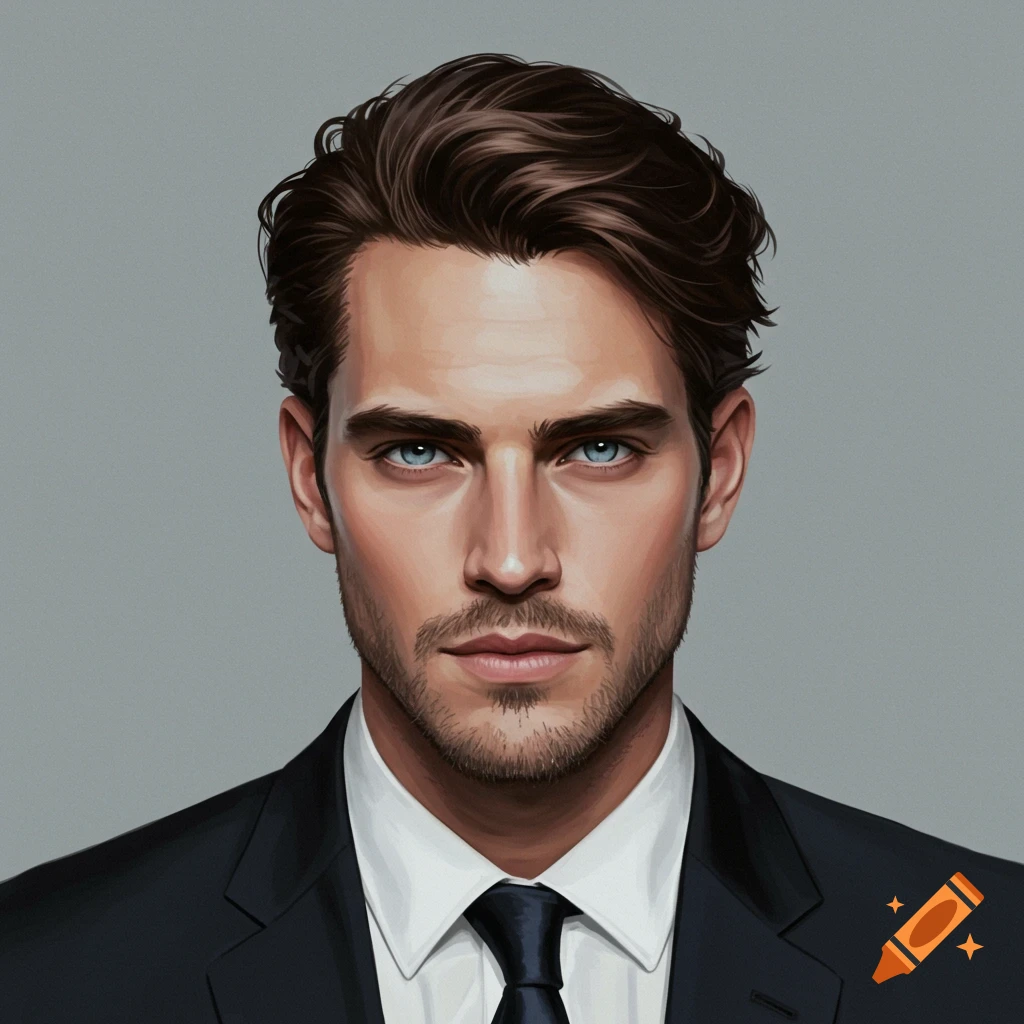 Handsome man with wavy blonde hair and blue eyes on craiyon