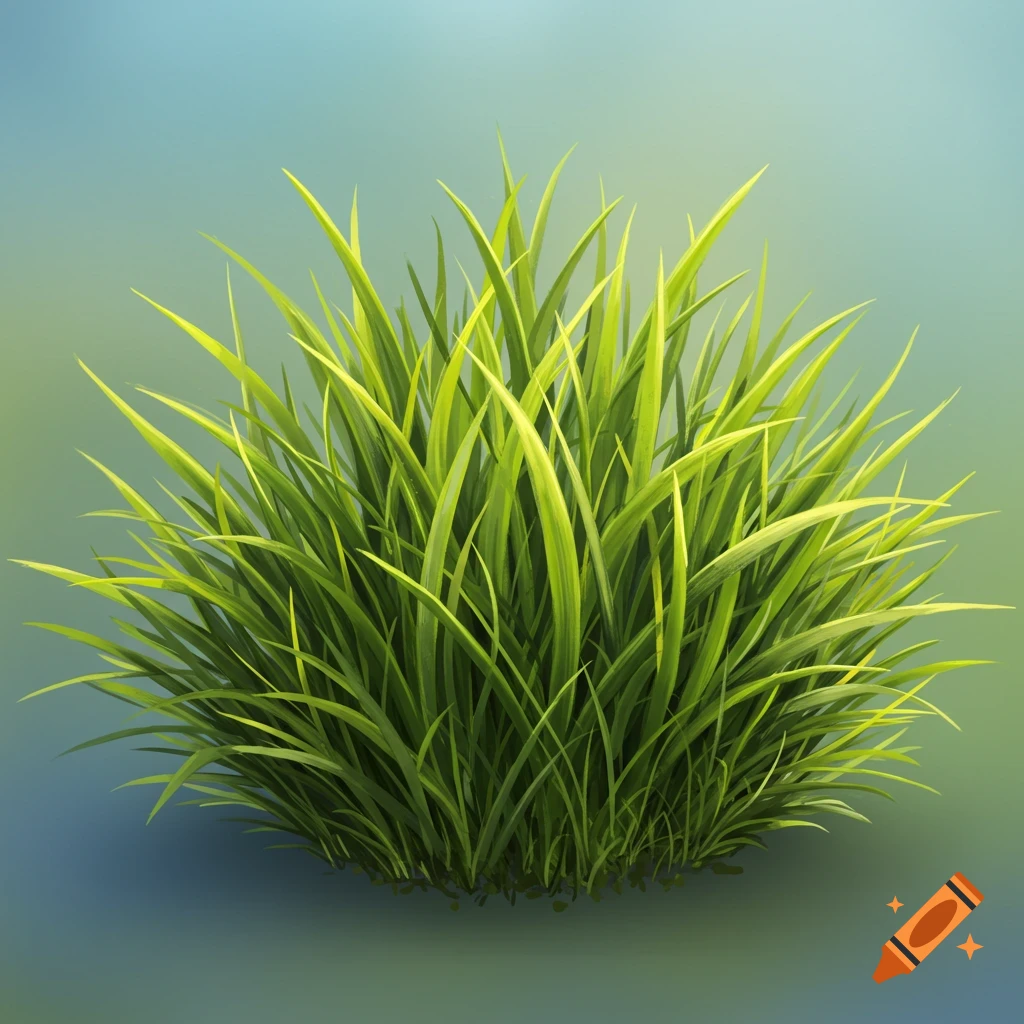 A clump of green grass.