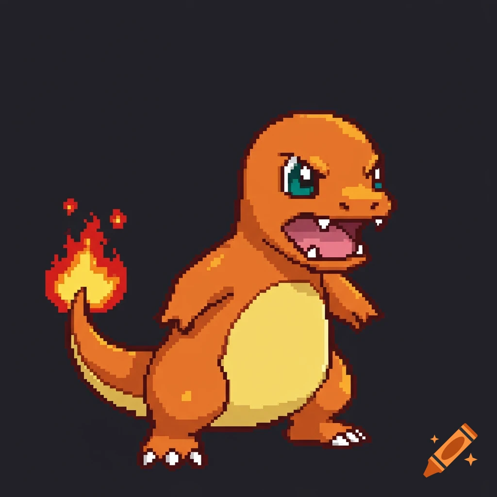 Angry pixel art Charmander