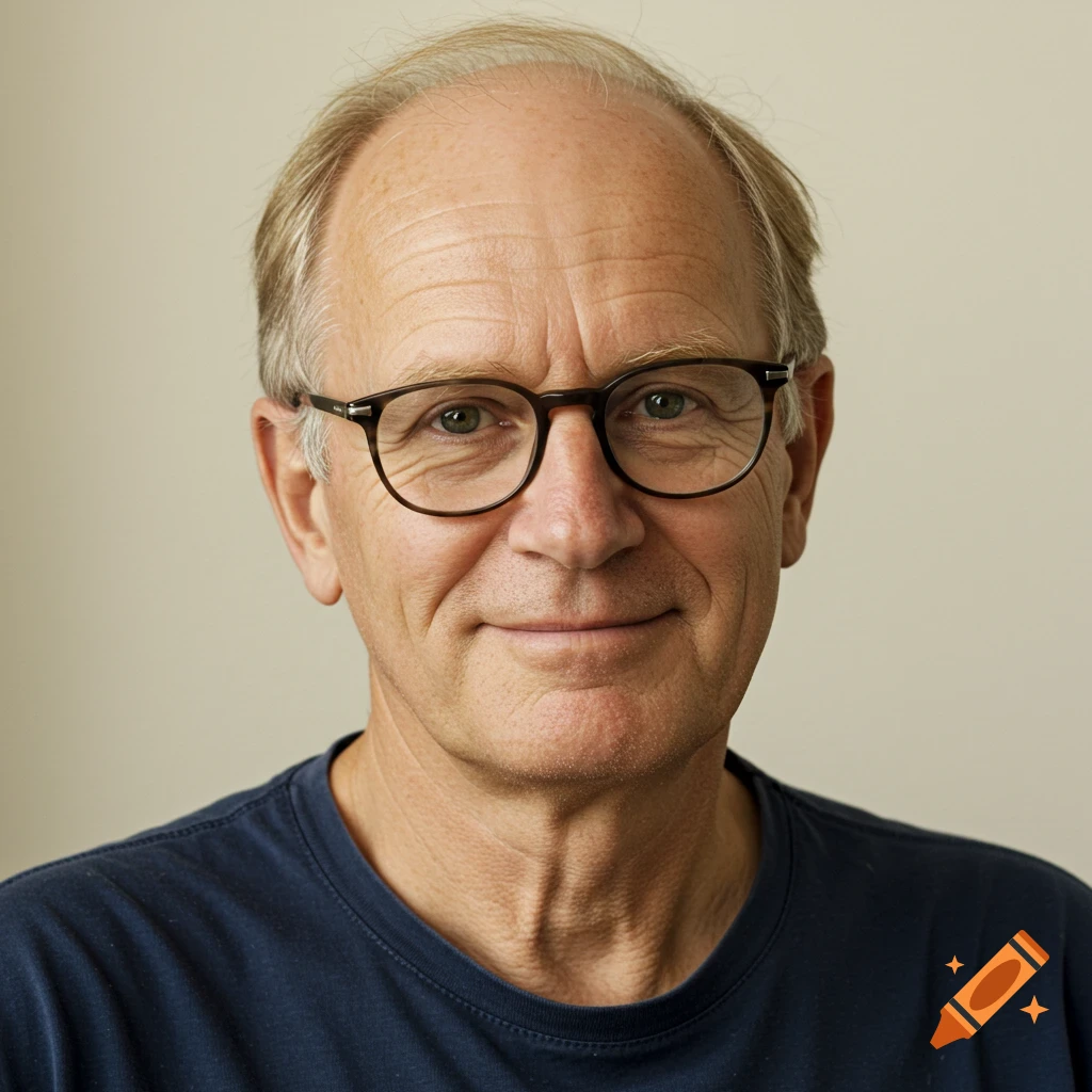 Close-up portrait of a middle-aged man with glasses