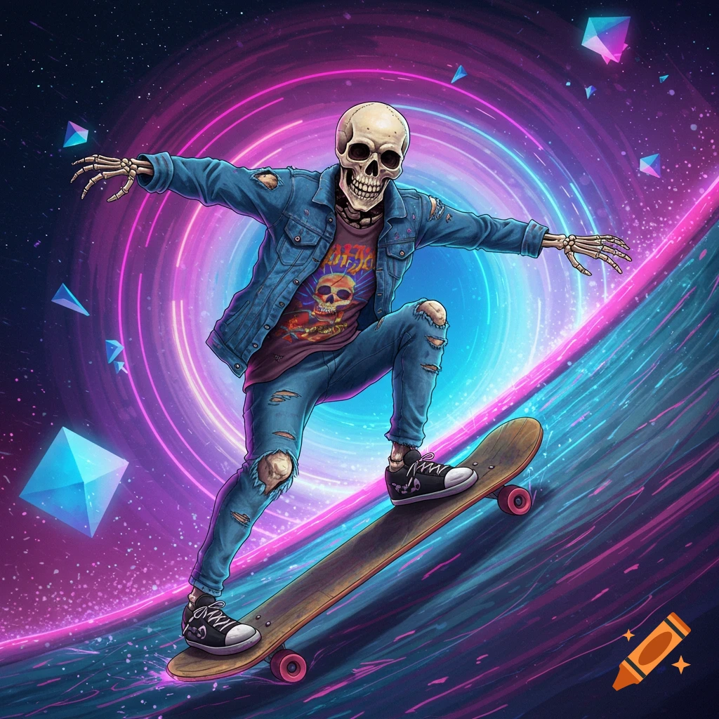 Skeleton skateboarding