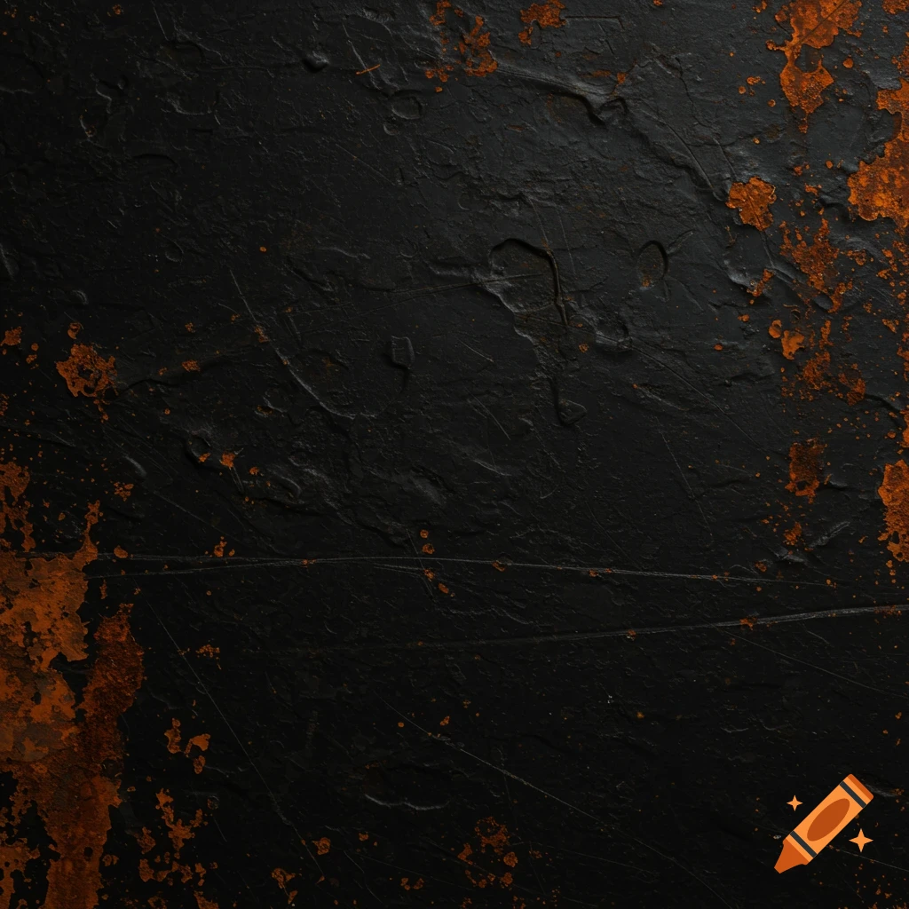Dark textured background with reddish-brown rust.
