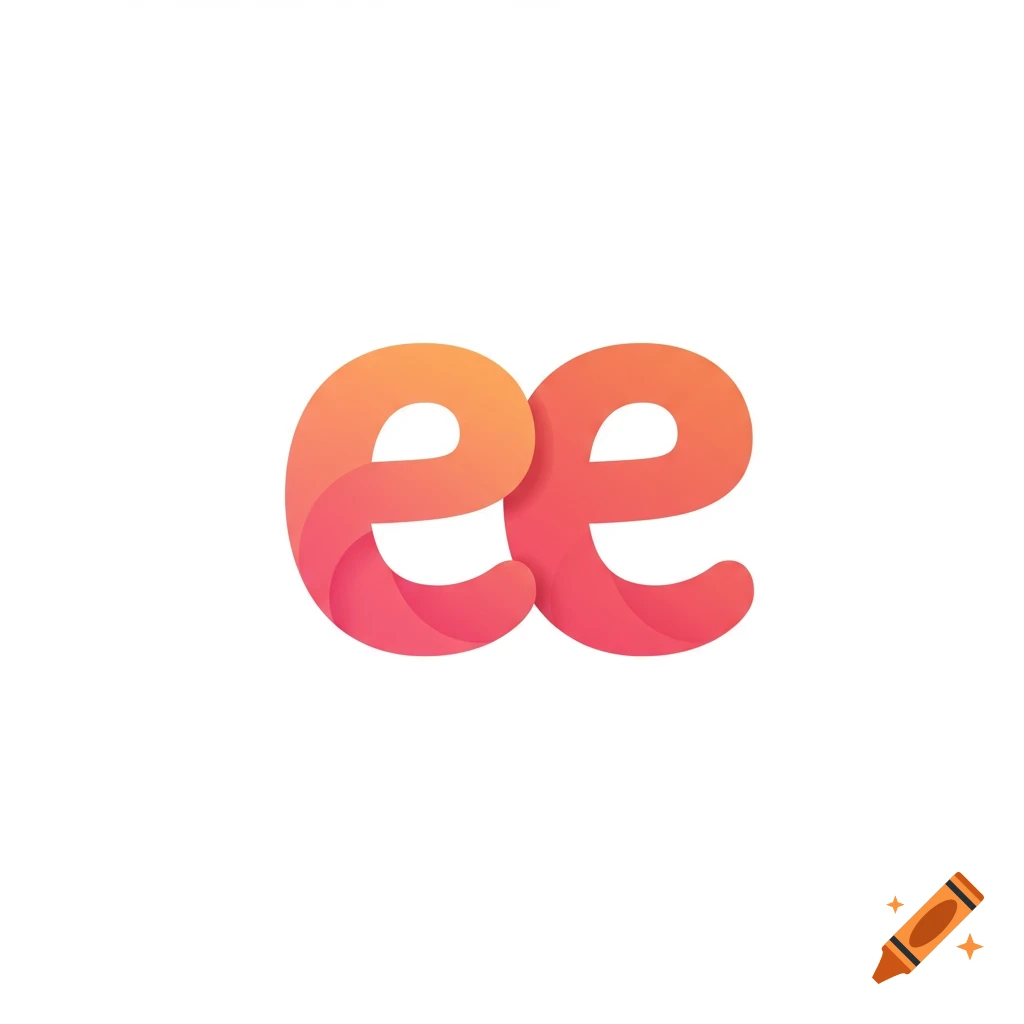 Logo with stylized letters 'ee' in an orange and pink gradient