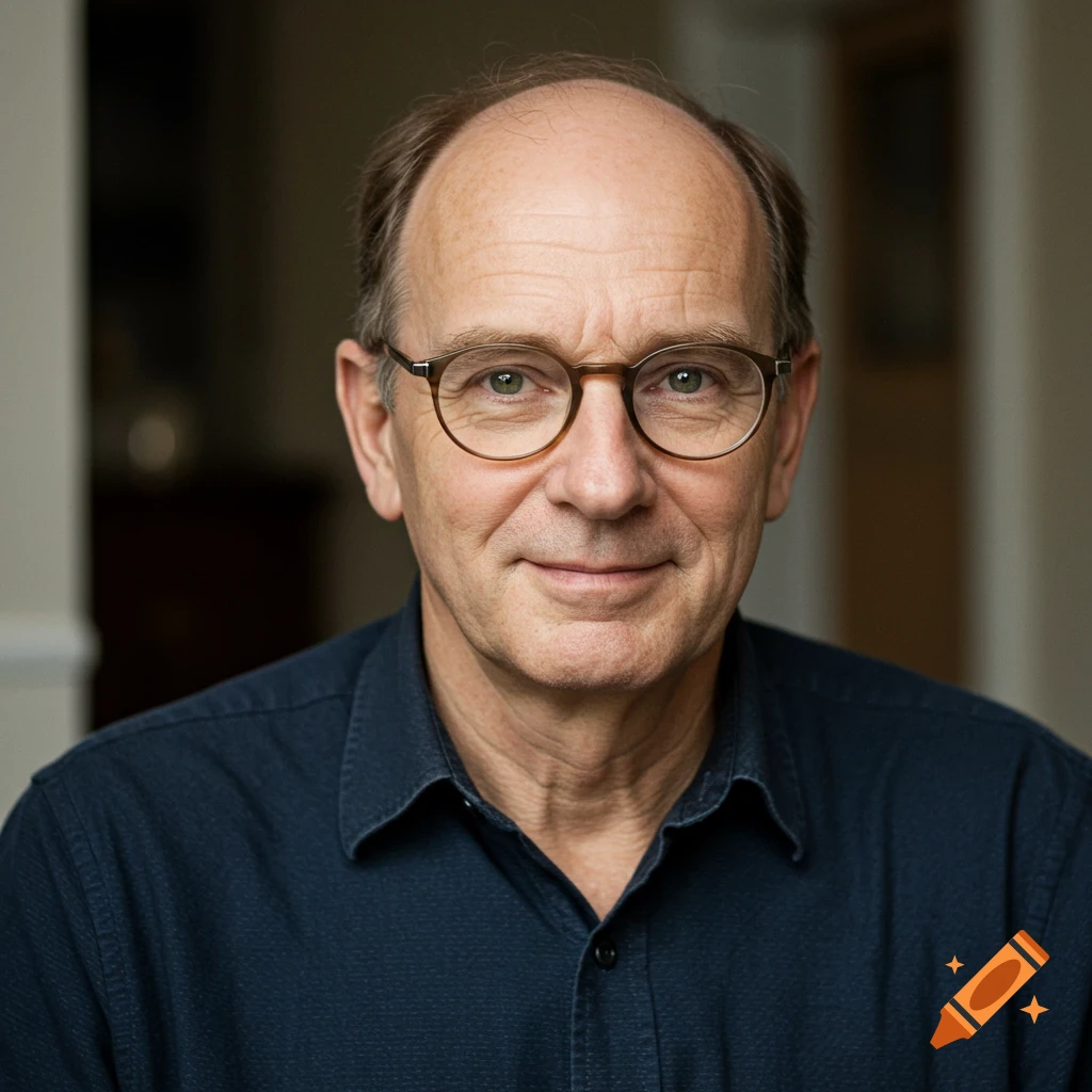 A portrait of a man wearing glasses.