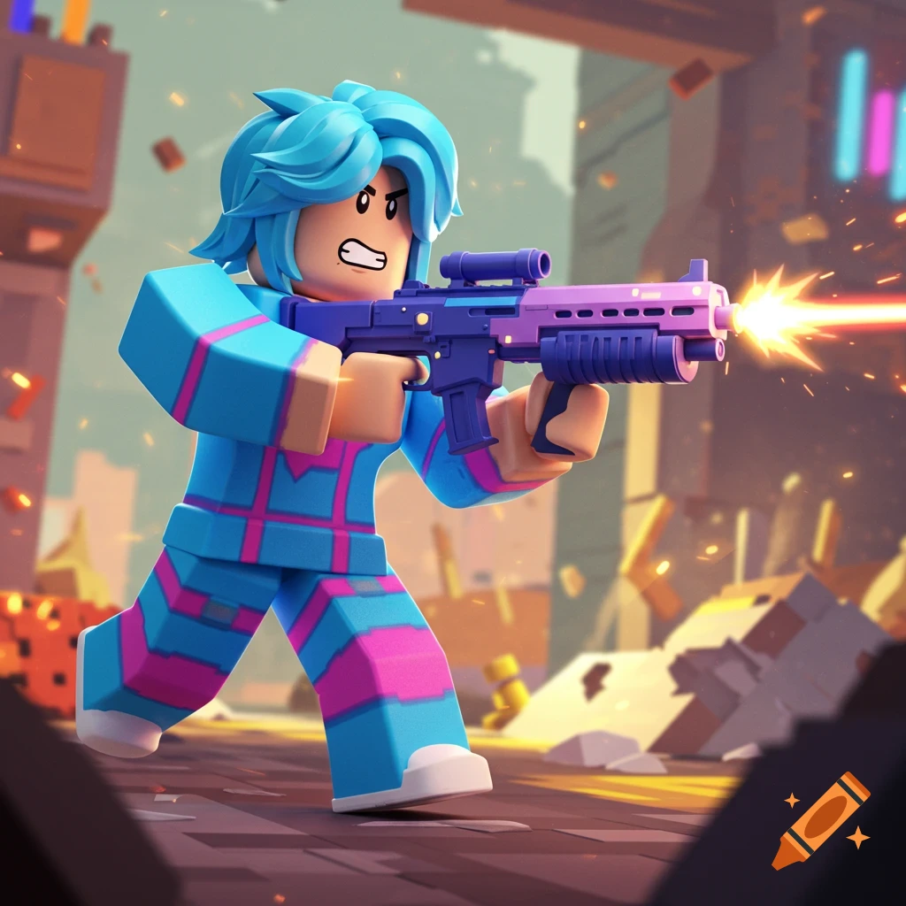 Roblox shooting game image on Craiyon