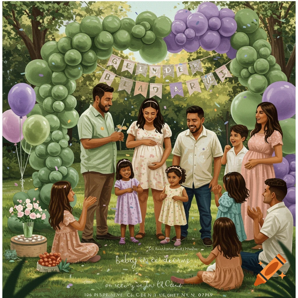 Gender reveal announcement for baby de la Cruz with sage green and ...