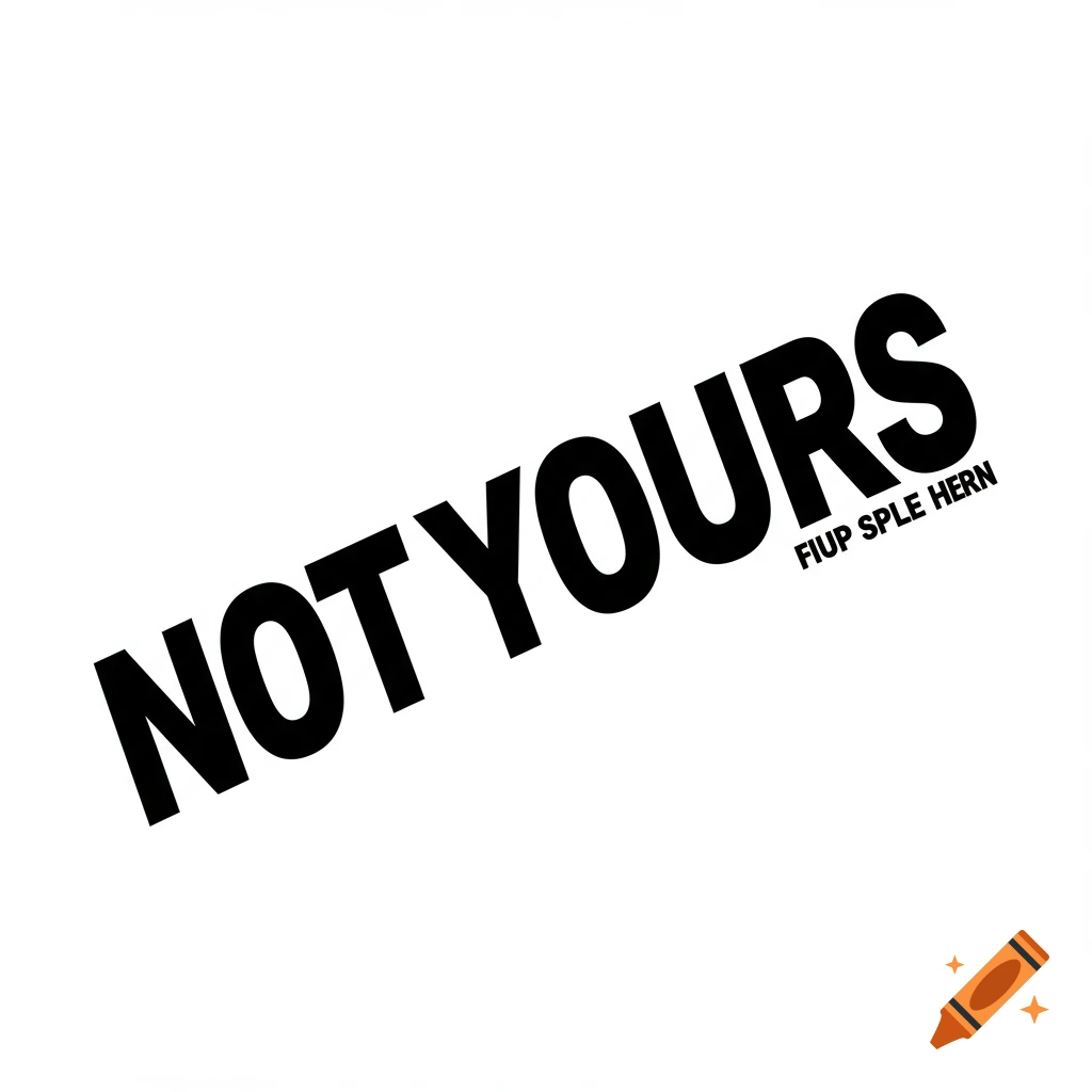 Black and white logo with the text 'NOT YOURS' and 'FIUP SPLE HERN'