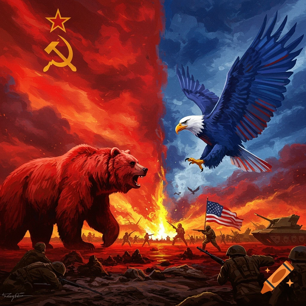 Propaganda poster about fighting against the axis powers on craiyon