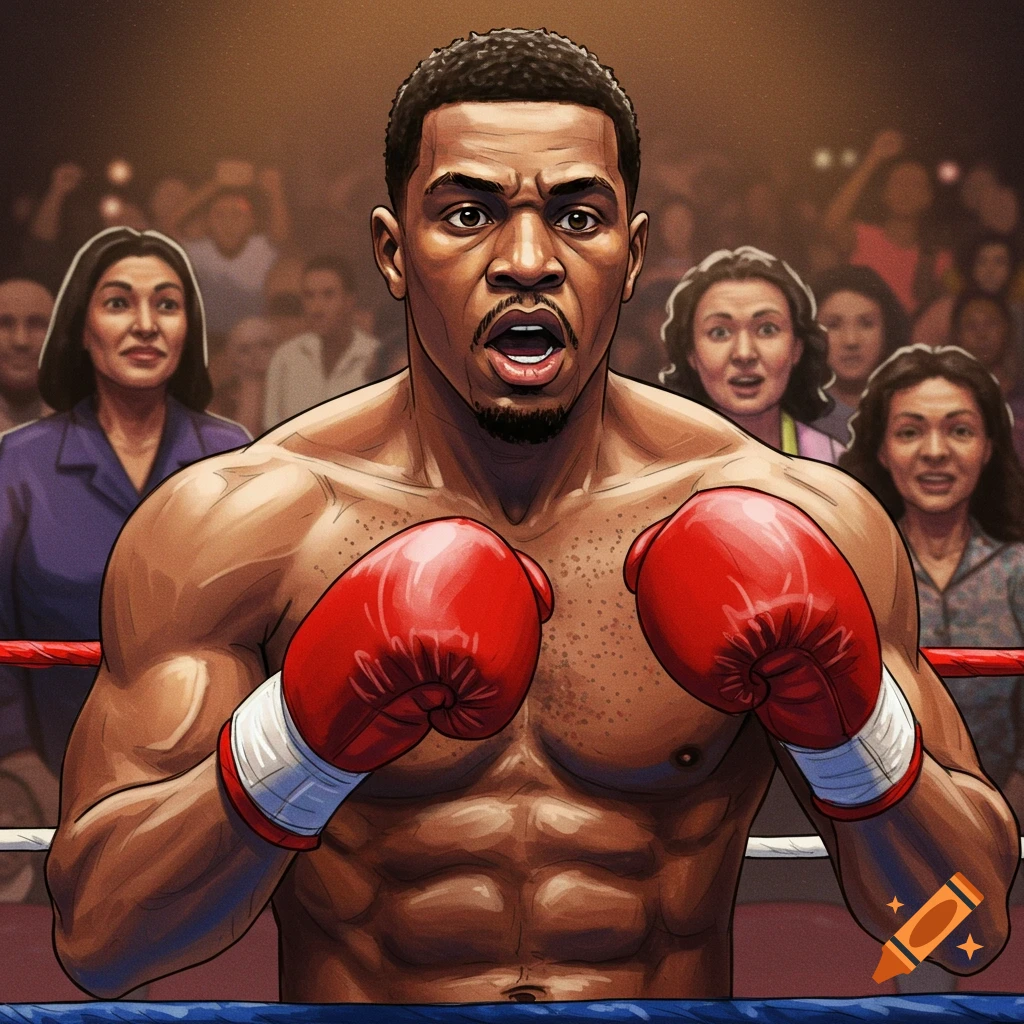 Mike tyson with a boxing glove on his tongue on craiyon