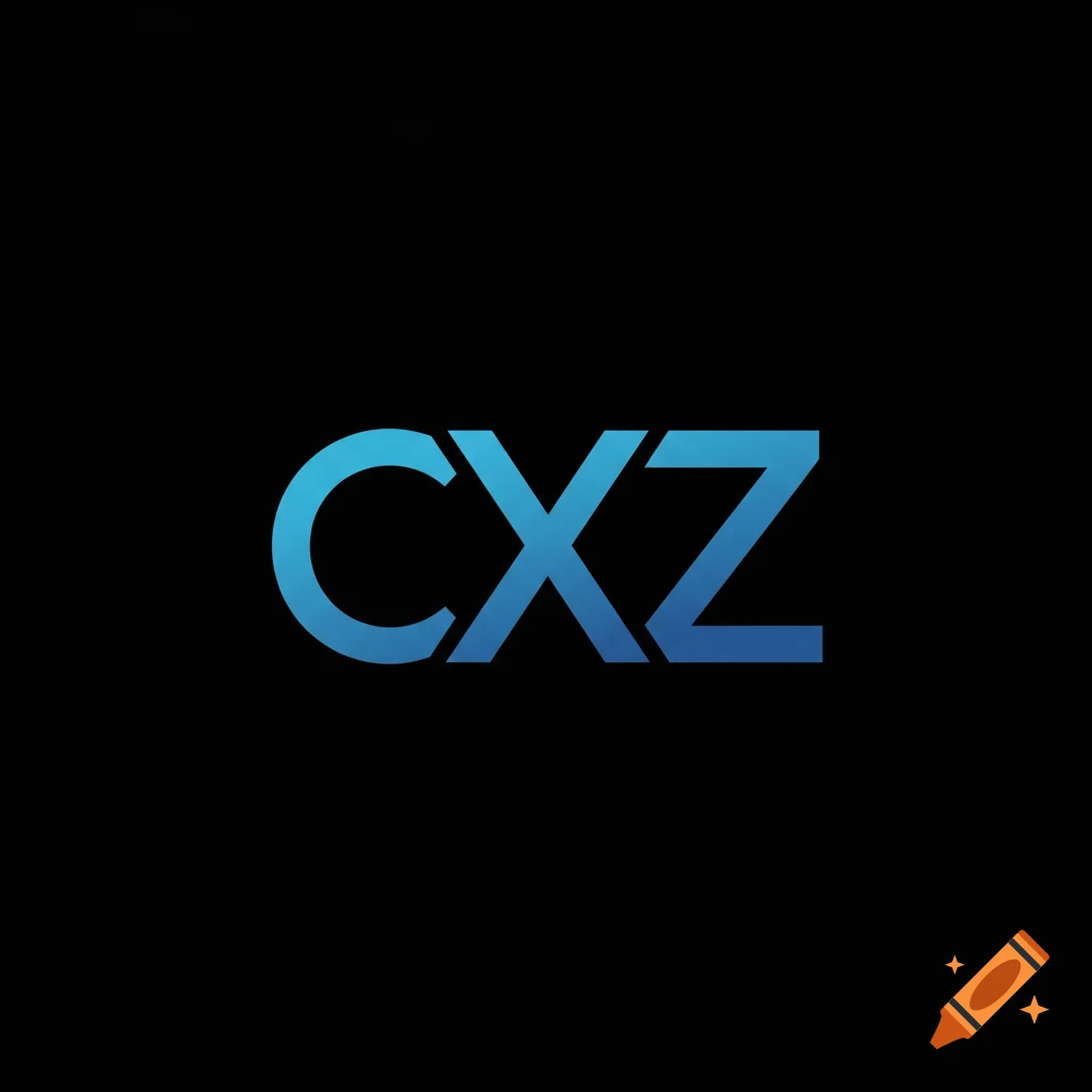 Blue gradient letters CXZ on a black background