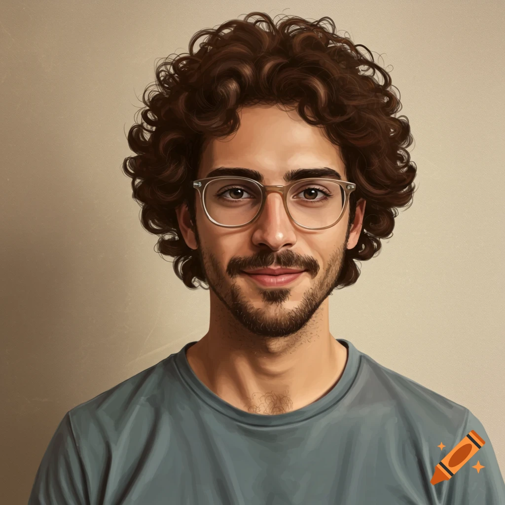 Portrait of a modern arab mediterranean man with green eyes and greyish