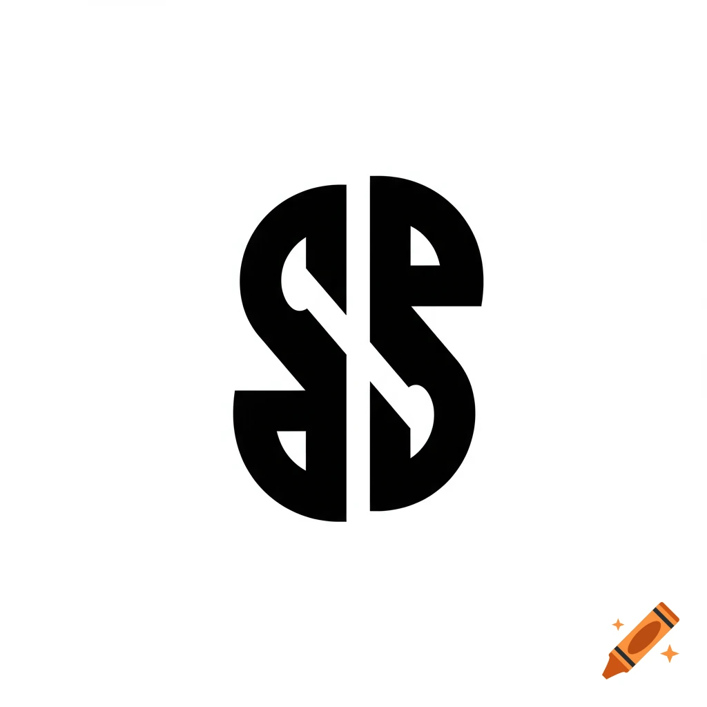 A black and white abstract logo.