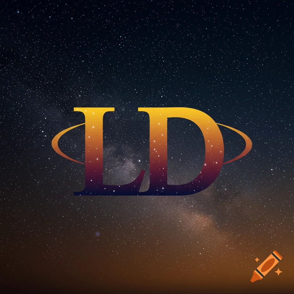 The letters LD in gradient colors on a starry sky background.