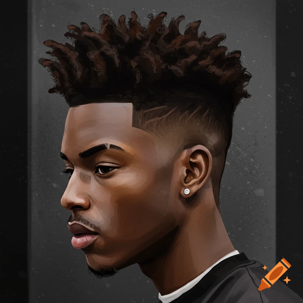 Portrait of a person with a high fade haircut.