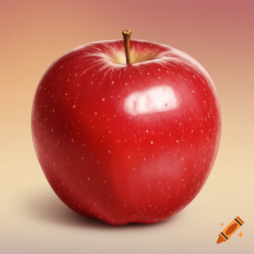A single red apple on a gradient background.