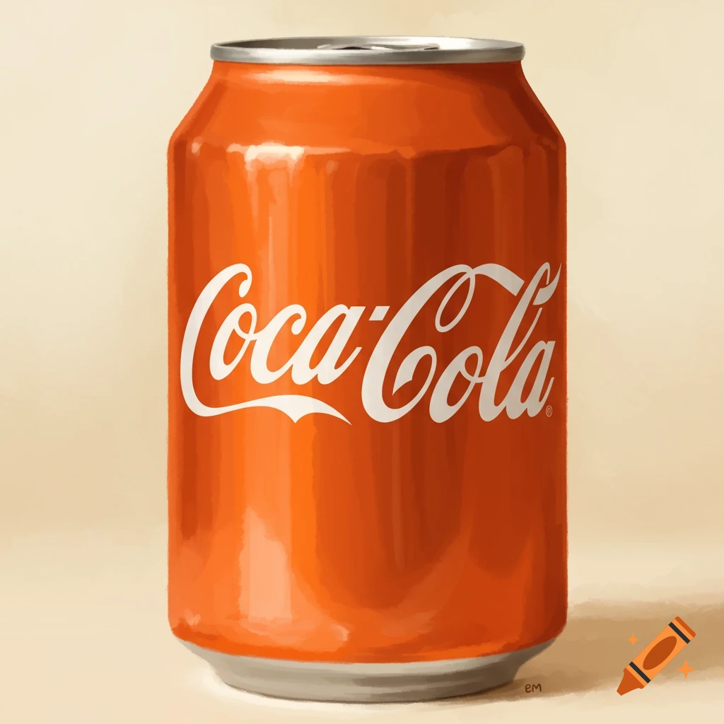 An orange Coca-Cola can