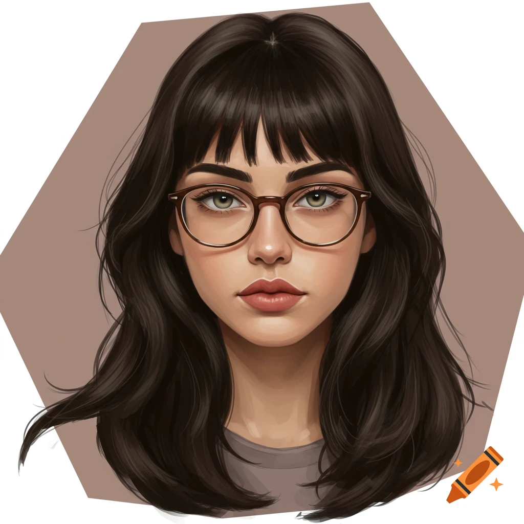 Portrait of a woman with long dark hair and glasses.