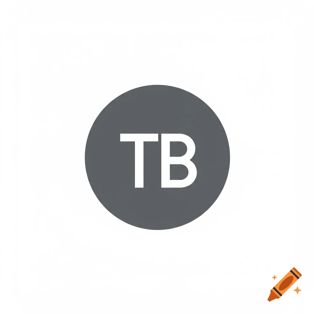 White letters TB inside a grey circle