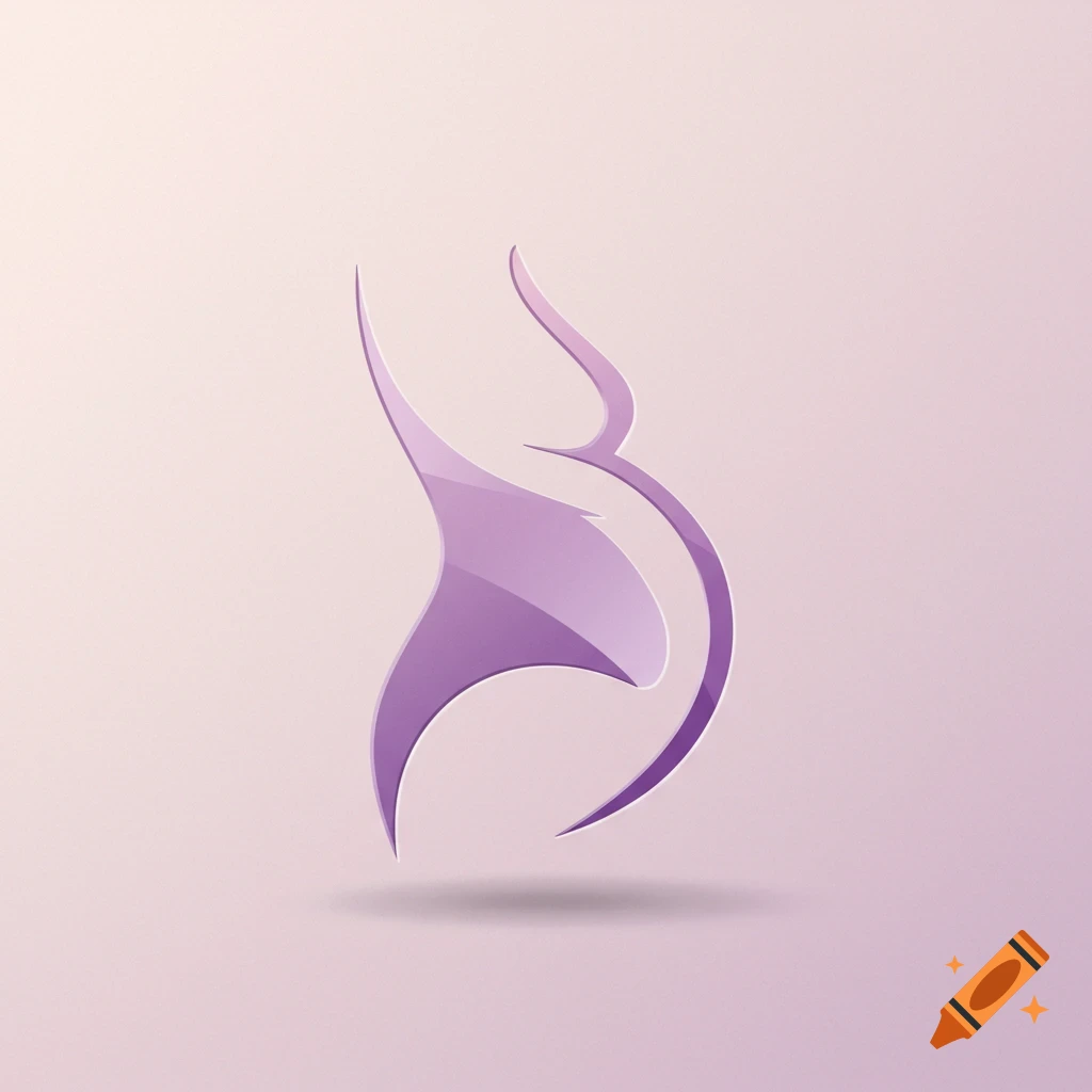 Stylized abstract logo in purple resembling a pregnant figure.