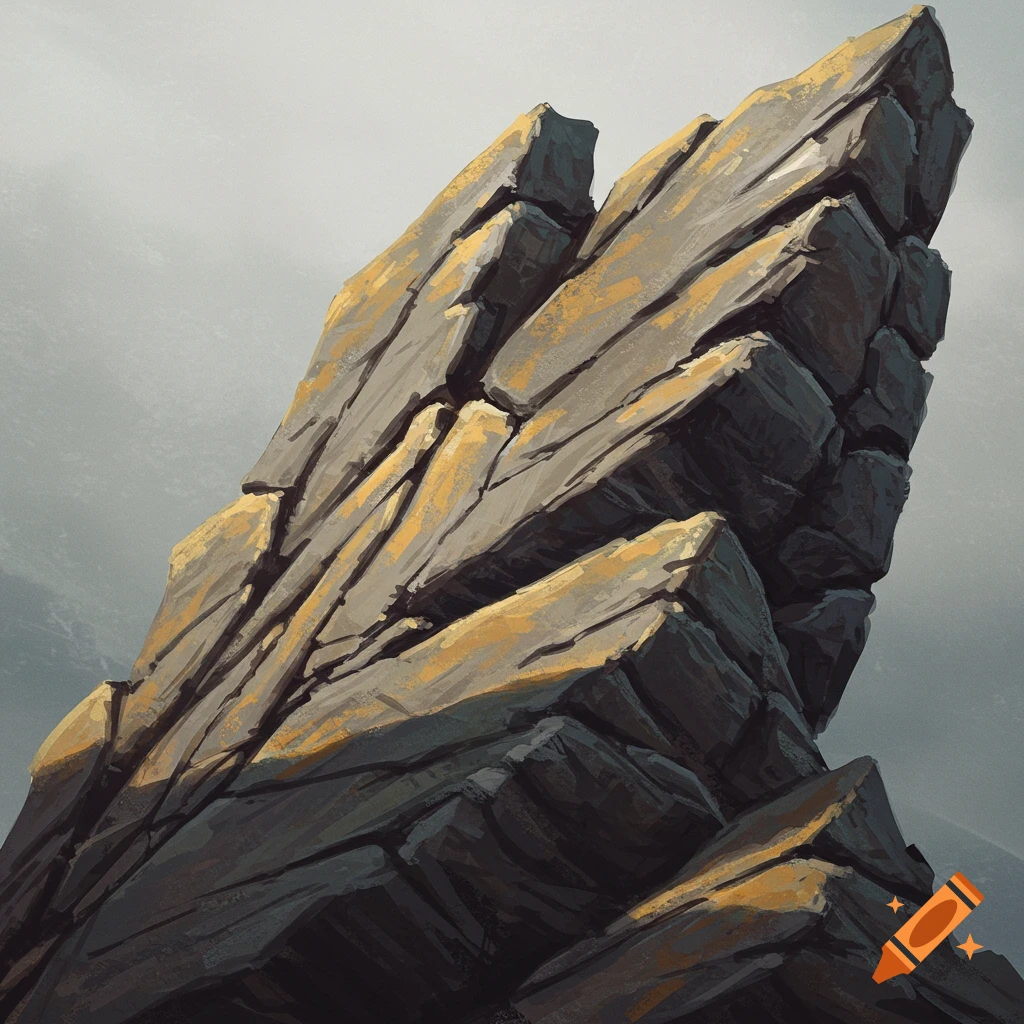 A jagged rock formation.