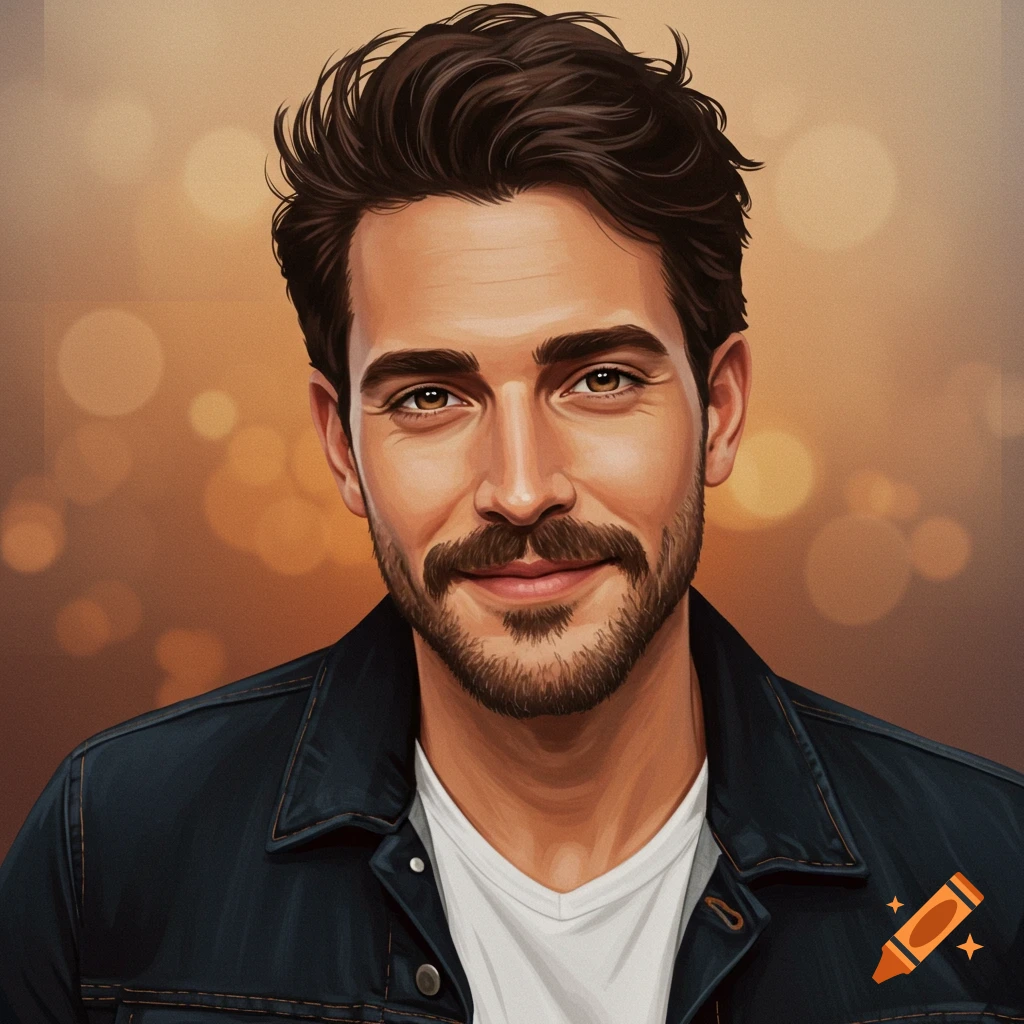 A portrait of a man with a beard wearing a jacket.