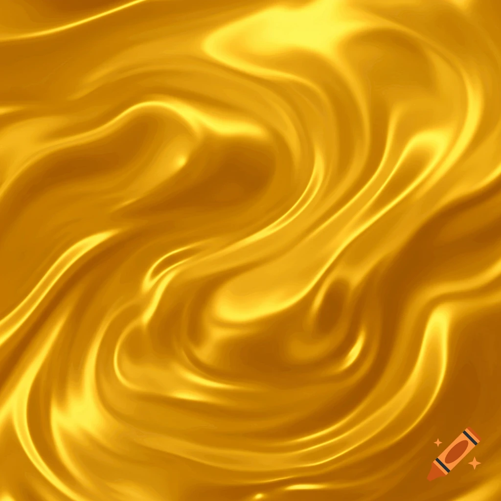 Abstract background of swirling shiny gold liquid.