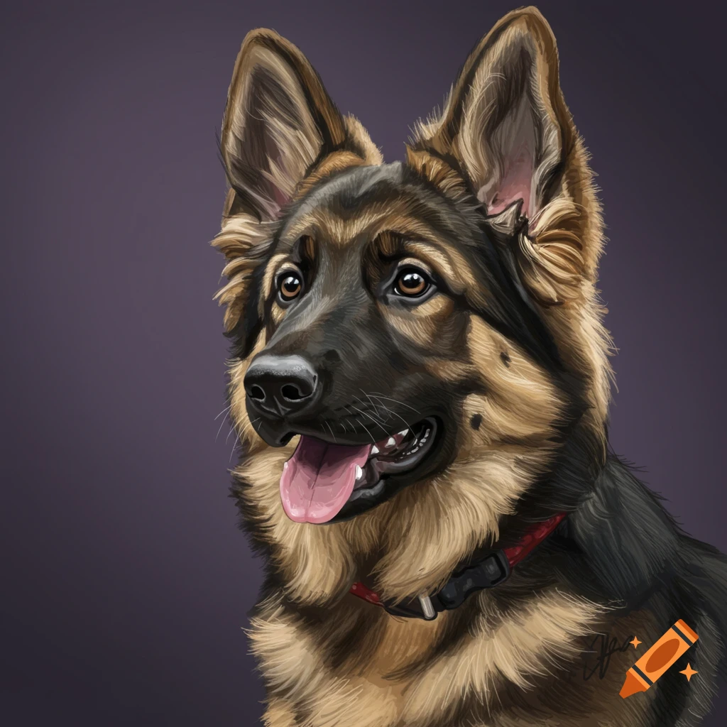 Portrait of a German Shepherd dog