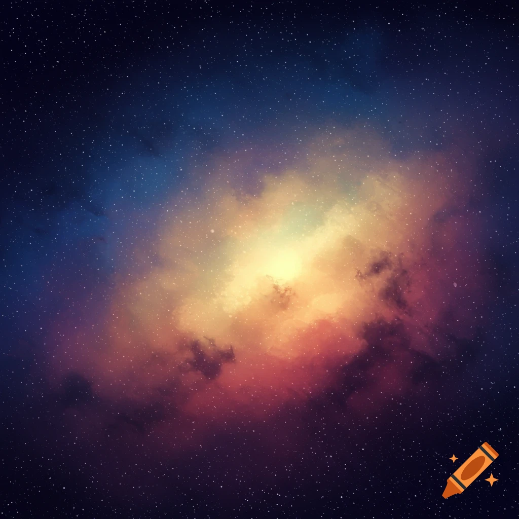 A colorful nebula and stars in deep space.