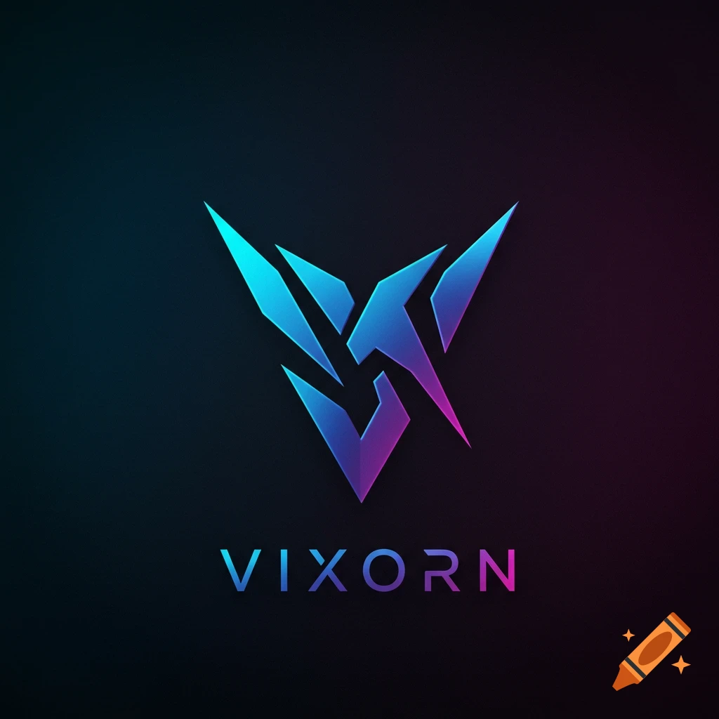 A stylized blue and purple V-shaped logo above the word VIXORN on a dark background.