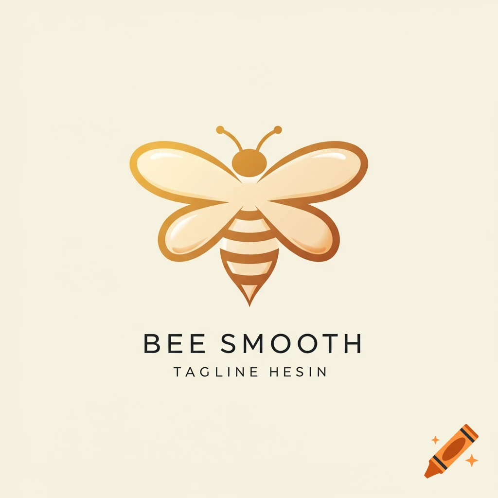 Golden bee logo with the words BEE SMOOTH and TAGLINE HESIN below.