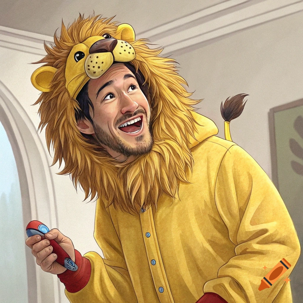 Markiplier dressed as a lion on Craiyon