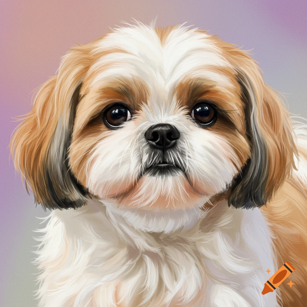 A close-up image of a Shih Tzu dog's face.