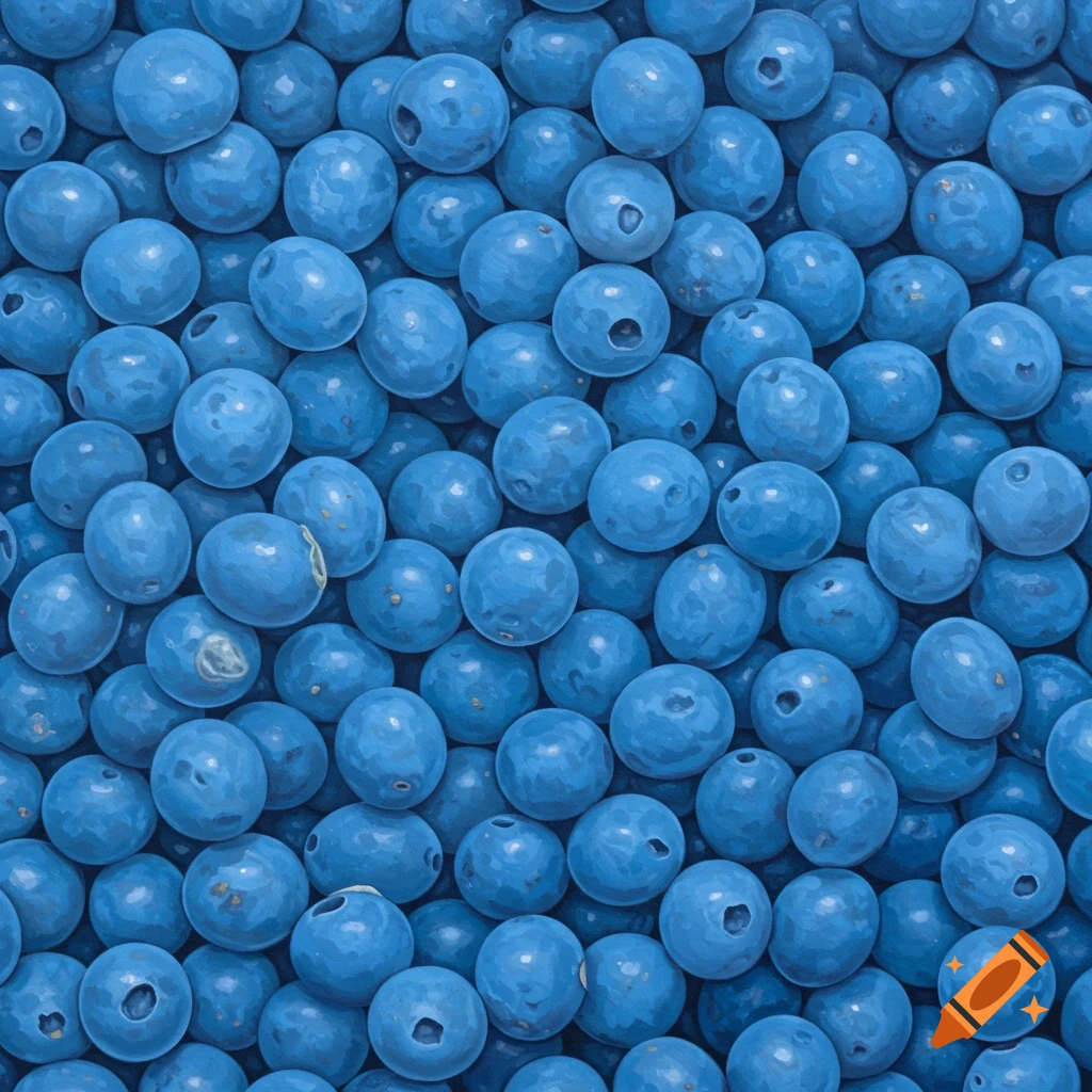 A dense pile of blue, rounded objects.