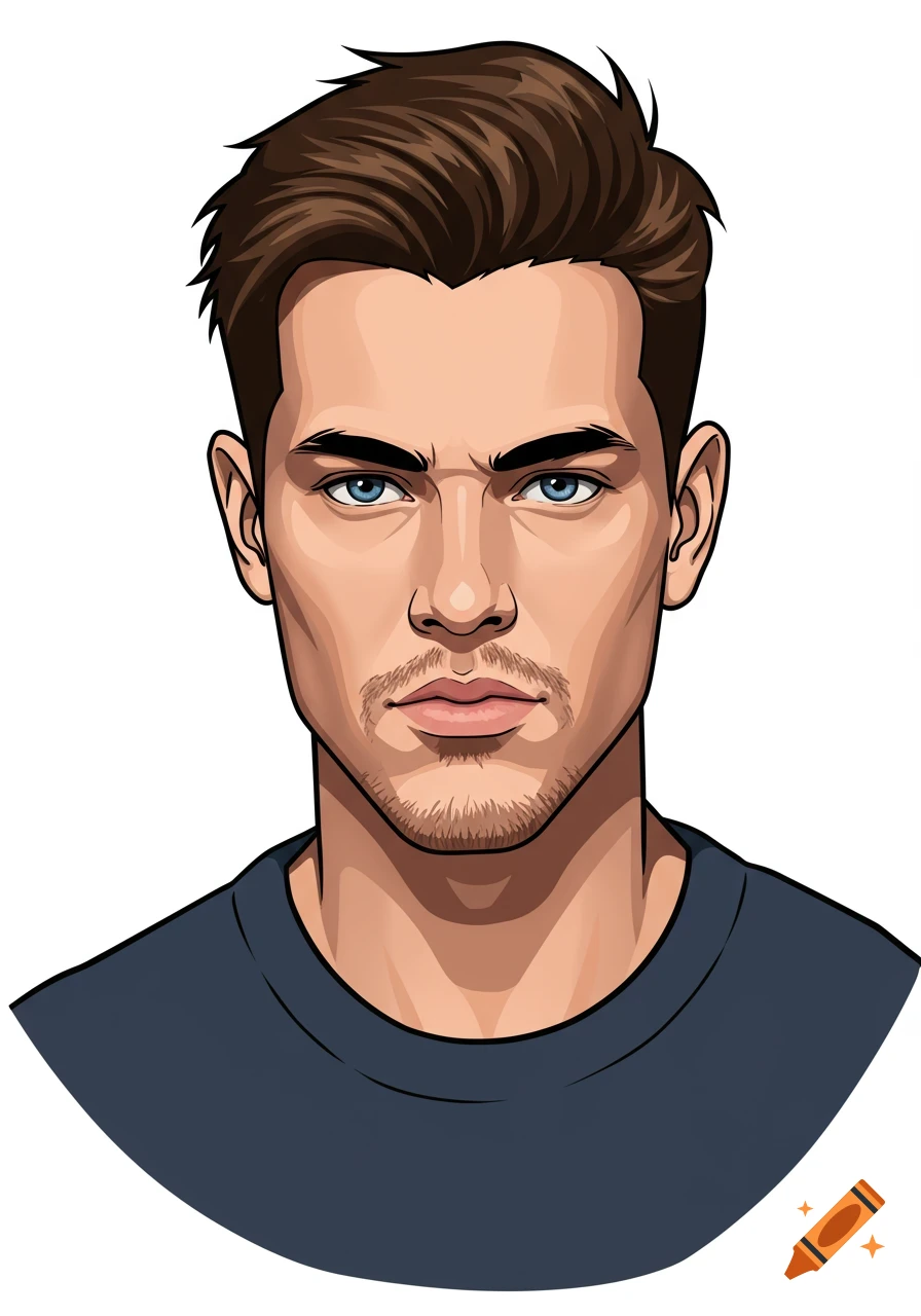 Vector graphic portrait of a man