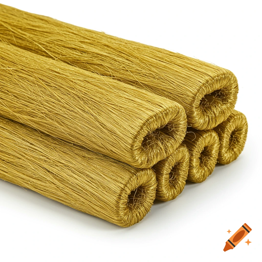 Golden yellow Aramid Fibers For Asphalt Reinforcement On White golden-yellow-aramid-fibers-for-asphalt-reinforcement-on-white