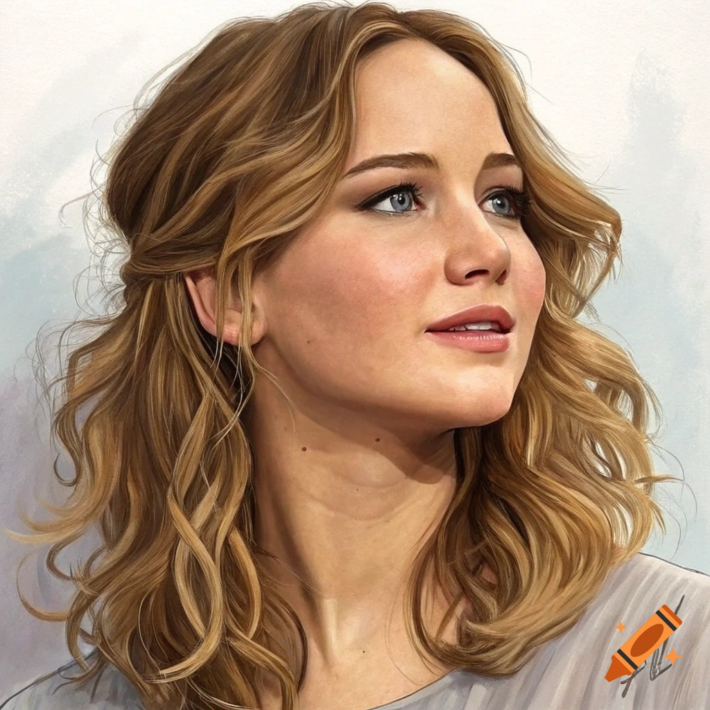 A woman with blonde hair looking upwards.