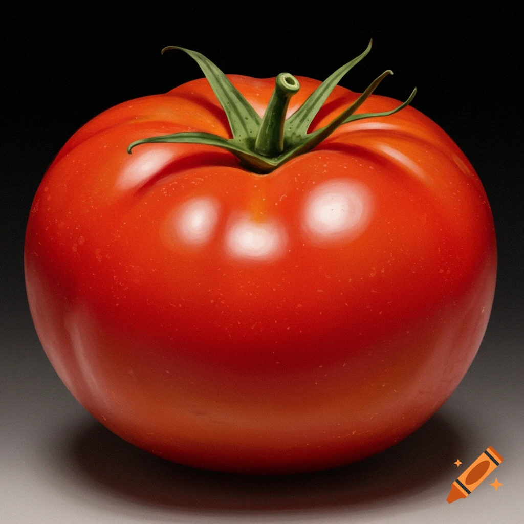 A close-up of a red tomato