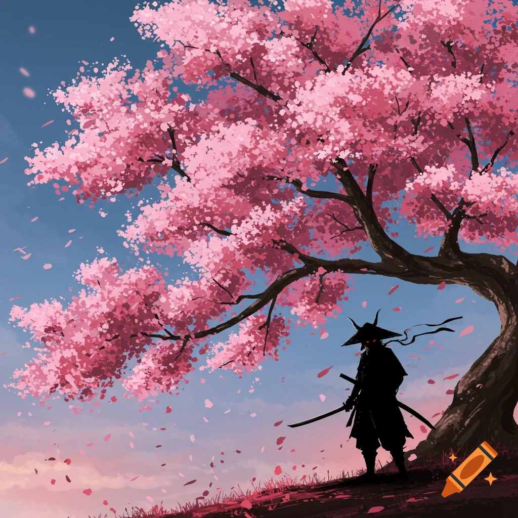 Sabre character from fate stay night kneeling on hill with sword under