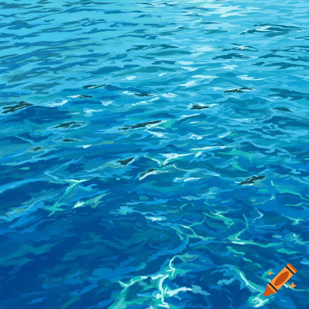 Rippling blue water under sunlight.