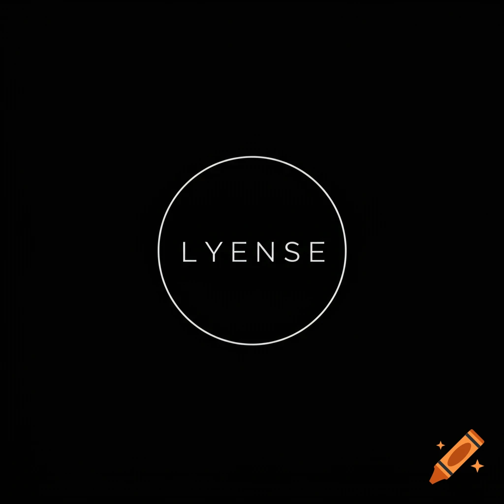 White circle logo with LYENSE text on black background.