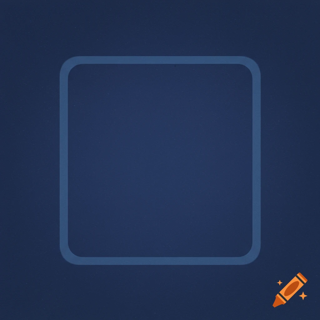A rounded-corner square frame on a dark blue background.